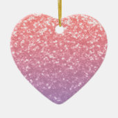 Rose Rosa lila Lavendel Imitate Glitzern Glitzer Keramik Ornament (Vorne)