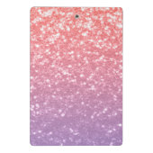 Rose Rosa lila Lavendel Imitate Glitzern Glitzer Mini Klemmbrett (Rückseite)