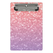 Rose Rosa lila Lavendel Imitate Glitzern Glitzer Mini Klemmbrett (Vorderseite)