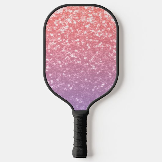 Rose Rosa lila Lavendel Imitate Glitzern Glitzer Pickleball Schläger (Rückseite)