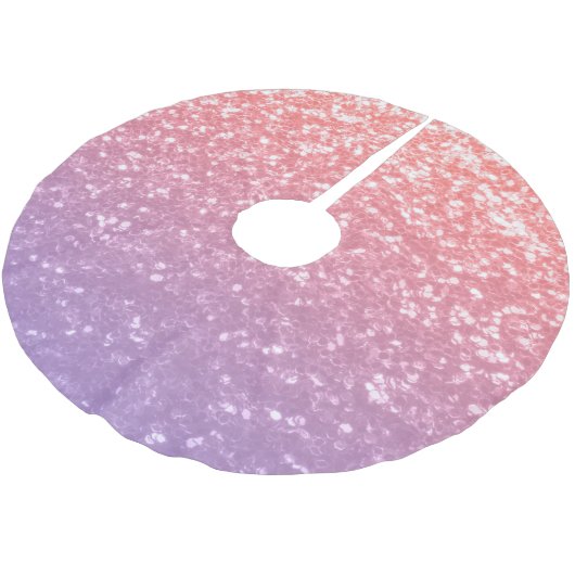 Rose Rosa lila Lavendel Imitate Glitzern Glitzer Polyester Weihnachtsbaumdecke (Schrägansicht)