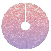 Rose Rosa lila Lavendel Imitate Glitzern Glitzer Polyester Weihnachtsbaumdecke (Vorderseite)