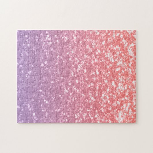 Rose Rosa lila Lavendel Imitate Glitzern Glitzer Puzzle (Horizontal)