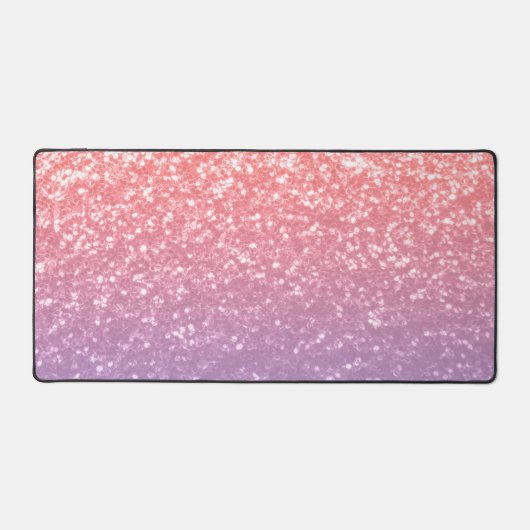 Rose Rosa lila Lavendel Imitate Glitzern Glitzer Schreibtischunterlage (Vorderseite)