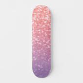 Rose Rosa lila Lavendel Imitate Glitzern Glitzer Skateboard (Vorderseite)