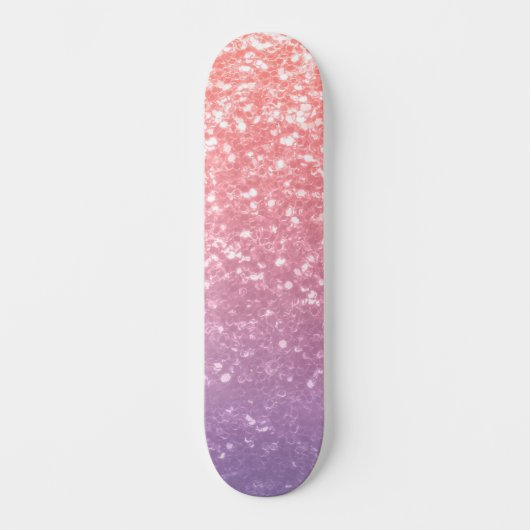 Rose Rosa lila Lavendel Imitate Glitzern Glitzer Skateboard (Vorderseite)