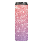 Rose Rosa lila Lavendel Imitate Glitzern Glitzer Thermosbecher (Rückseite)