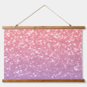 Rose Rosa lila Lavendel Imitate Glitzern Glitzer Wandteppich Mit Holzrahmen (Vorne)