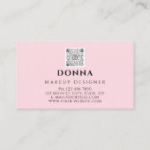 Rose Rosa Lippen QR-Code Logo Makeup Artist Studio Visitenkarte (Rückseite)