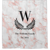 Rose Rosa Marmor Duschvorhang (Vorderseite)