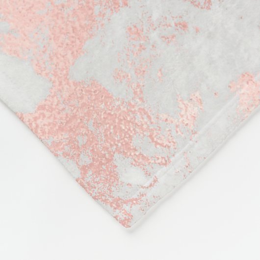 Rose Rosa Marmor Fleecedecke (Ecke)
