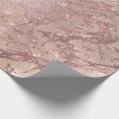 Rose Rosa Marmor Shiny Spark Powder Textur Geschenkpapier (Ecke)