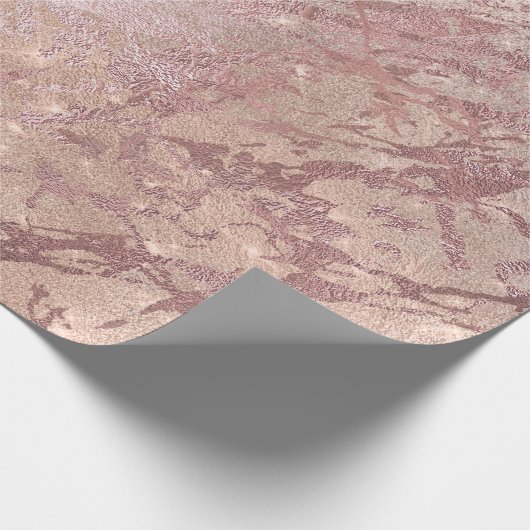 Rose Rosa Marmor Shiny Spark Powder Textur Geschenkpapier (Ecke)