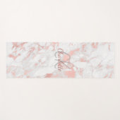 Rose Rosa Marmormonogramm Yogamatte (Vorderseite (Horizontal))
