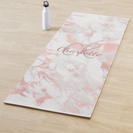 Rose Rosa Marmormonogramm Yogamatte (Beispiel)