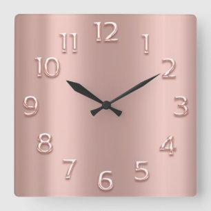 Rose Rosa Minimaler 3D-EFFEKT Quadratische Wanduhr