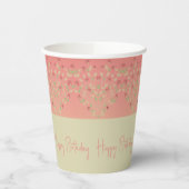 Rose rosa mit Creme-Designer Pappbecher (Links)