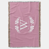 Rose Rosa Monogramm Decke (Vorderseite Vertikal)