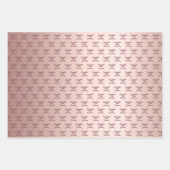 Rose Rosa Monogramm Geburtsdatum Geschenkpapier Set (Vorderseite 3)