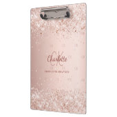 Rose Rosa Monogramm Klemmbrett (Links)