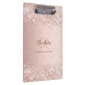 Rose Rosa Monogramm Klemmbrett (Rechts)