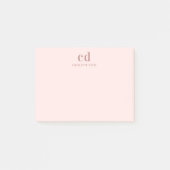 Rose Rosa Monogramm minimalistisch Post-it Klebezettel (Vorderseite)