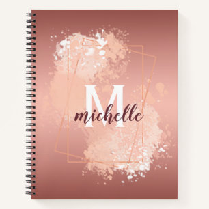 Rose Rosa Monogramm Notizblock