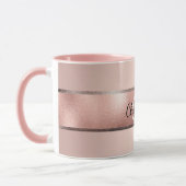 Rose Rosa Monogramm Tasse (Links)