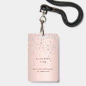 Rose Rosa-Monogramm-Vip Luxus-Abzeichen Ausweis (Rückseite mit Lanyard)