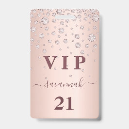 Rose Rosa-Monogramm-Vip Luxus-Abzeichen Ausweis