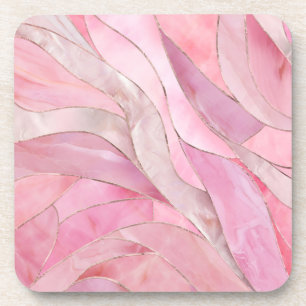 Rose Rosa - Mosaikwellen Getränkeuntersetzer