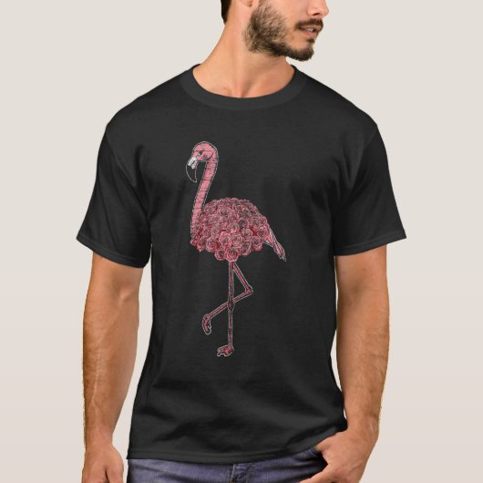 Rose rosa Muster Flamingo T-Shirt (Vorderseite)