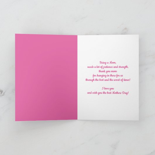 Rose Rosa Narbe | HAPPY MUTTER'S DAY Card Karte (Innenseite)