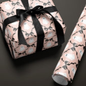 Rose Rosa Niedliche Geister und Schwarze Bögen Hal Geschenkpapier