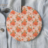 Rose Rosa orange Blumenmuster Hochzeitsfeder Button (Beispiel)