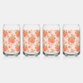 Rose Rosa orange Blumenmuster Hochzeitsfeder Dosenglas (Links)