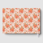 Rose Rosa orange Blumenmuster Hochzeitsfeder Gästebuch (Rückseite)