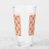 Rose Rosa orange Blumenmuster Hochzeitsfeder Glas (Links)