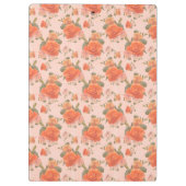 Rose Rosa orange Blumenmuster Hochzeitsfeder Klemmbrett (Rückseite)