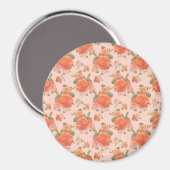 Rose Rosa orange Blumenmuster Hochzeitsfeder Magnet (Vorderseite/Rückseite)