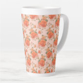 Rose Rosa orange Blumenmuster Hochzeitsfeder Milchtasse (Rechte Ecke)