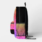 Rose Rosa orange lila Glitzern Schwarzer Individue Bedruckter Rucksack (Rechts)
