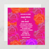 Rose Rosa Orange Lila QR Code Hochzeit (Vorne/Hinten)