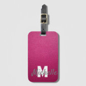 Rose Rosa personalisierter Name Gepäckanhänger (Vorderseite Vertikal)