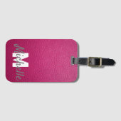 Rose Rosa personalisierter Name Gepäckanhänger (Vorderseite (Horizontal))