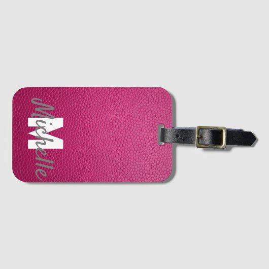 Rose Rosa personalisierter Name Gepäckanhänger (Vorderseite (Horizontal))