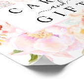 Rose - Rosa Pink Karten und Geschenke Unterschrift Poster (Ecke)