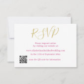 Rose Rosa QR-Code Hochzeit RSVP Einladung (Vorderseite)