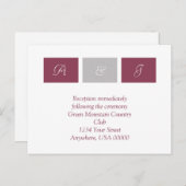 Rose Rosa Quadrate RSVP-Karte Einladungspostkarte (Vorne/Hinten)