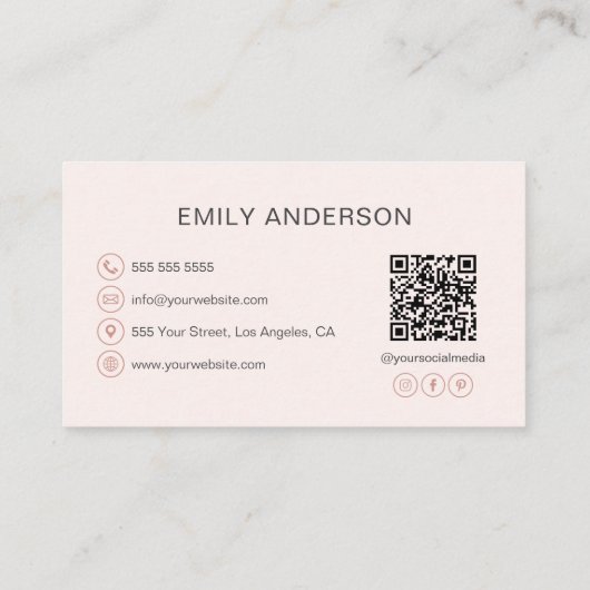 Rose Rosa Rosa Button Bäckerei Visitenkarte (Rückseite)